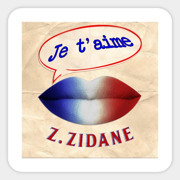 FRENCH KISS JETAIME ZIDANE Sticker by ShamSahid